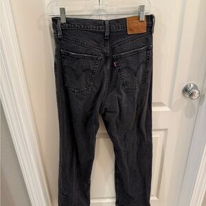 Levi's Ribcage Straight Ankle Black Jeans